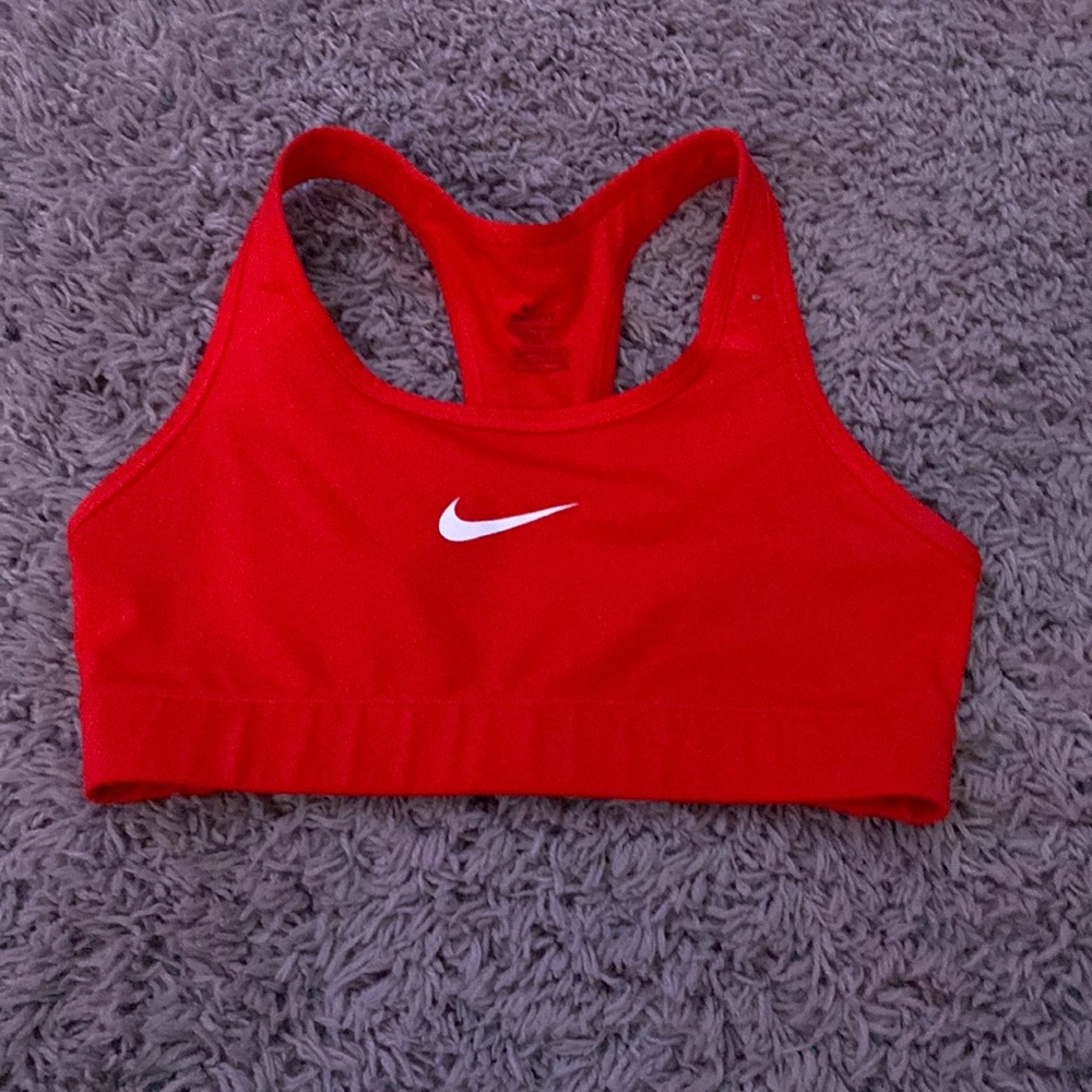 Red Nike dri-fit sports bra small.